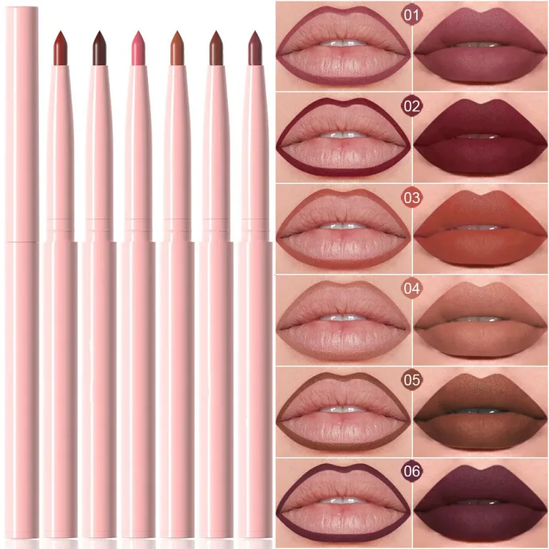 Conjunto de canetas delineadoras labiais, 6 peças, de longa duração, à prova d'água, à prova de suor, fácil coloração, não desbota, renderização de cores, conjunto de brilho labial, maquiagem de beleza — image 8