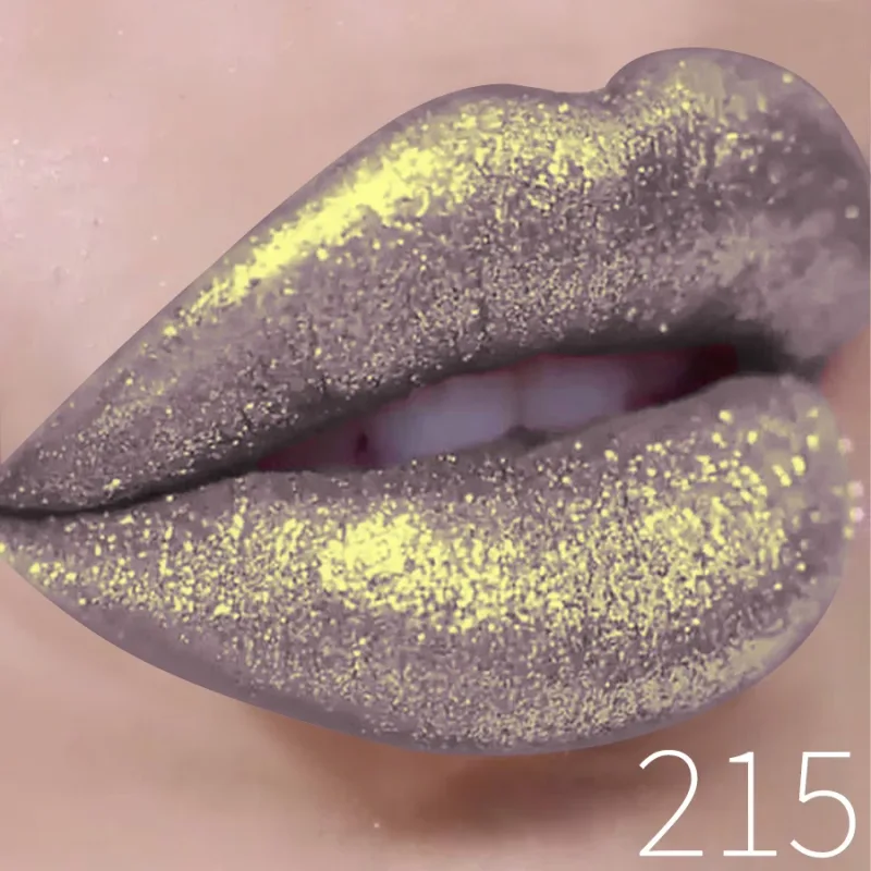 Batom líquido metálico com glitter, brilho labial de longa duração, à prova d'água, pérola brilhante, alta pigmentação, maquiagem coreana, presentes, 1 peça