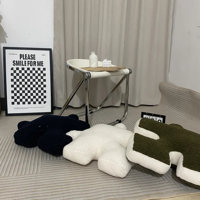 Alien puzzle travesseiro de pelúcia decoração para casa bloco de construção quebra-cabeça conforto almofada crianças presentes de aniversário de natal