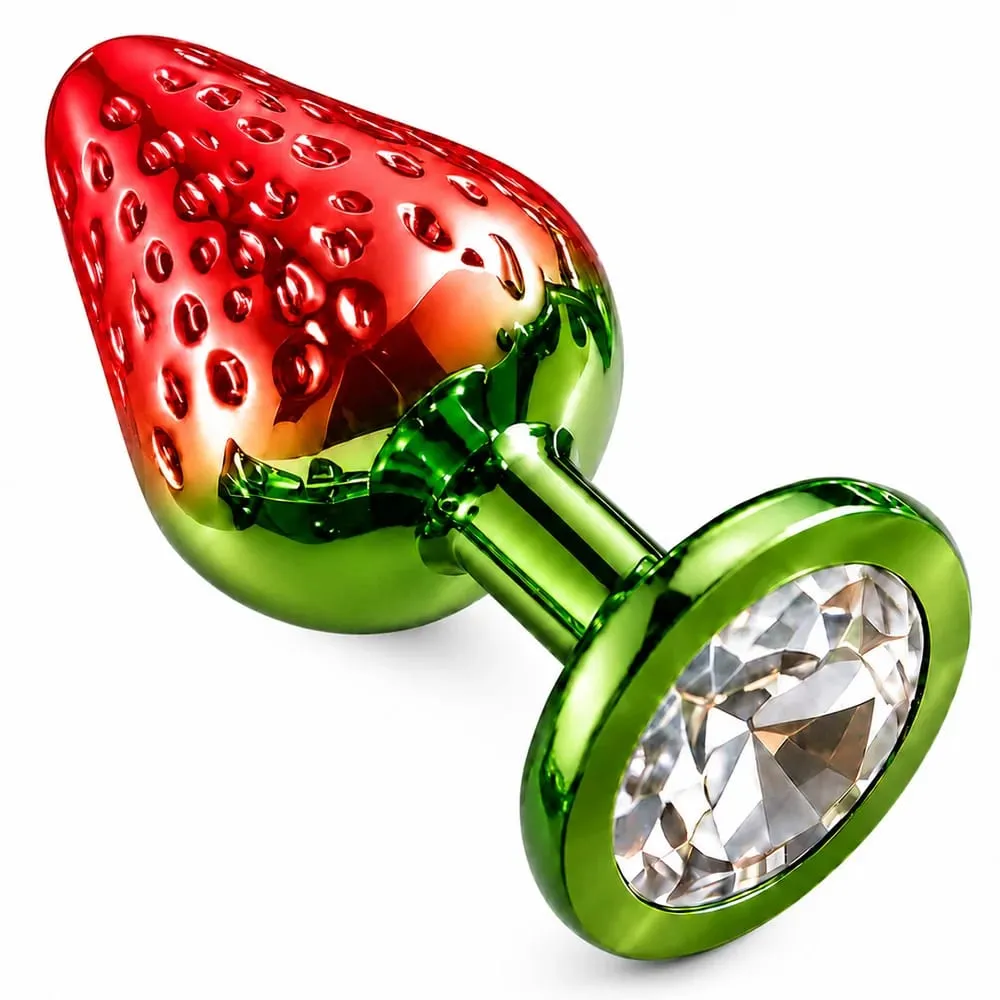 Morango metal contas anal butt plug conjunto pequeno médio grande wearable anal plug jóias brinquedo sexo anal para homem mulher