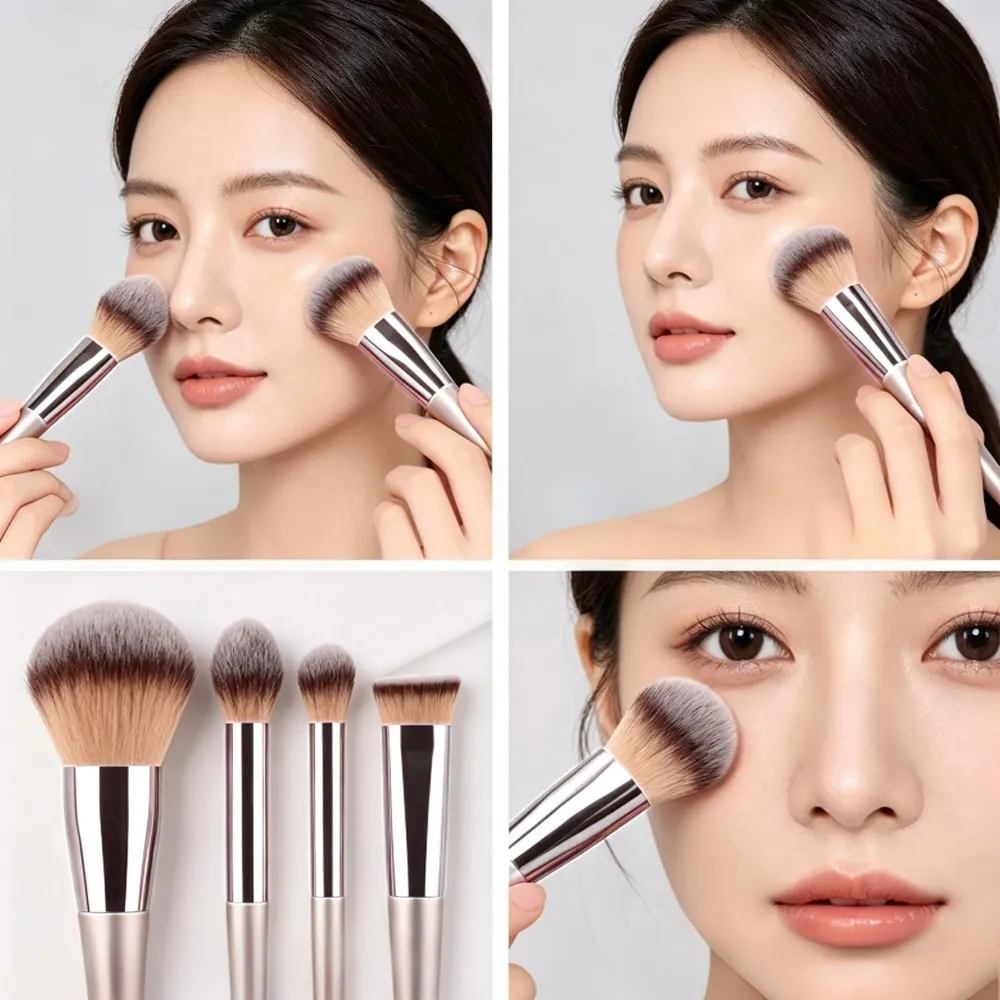 10 pçs pincéis de maquiagem conjunto completo macio fofo fundação pó solto blush corretivo sombra de olho escova ferramentas de maquiagem profissional