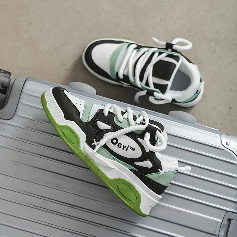 2023 New Sneakers Men's Comfortable Low-top Lace-up Platform Heightened Casual Shoes Outdoor Skateboard Shoes Sneakers for Men