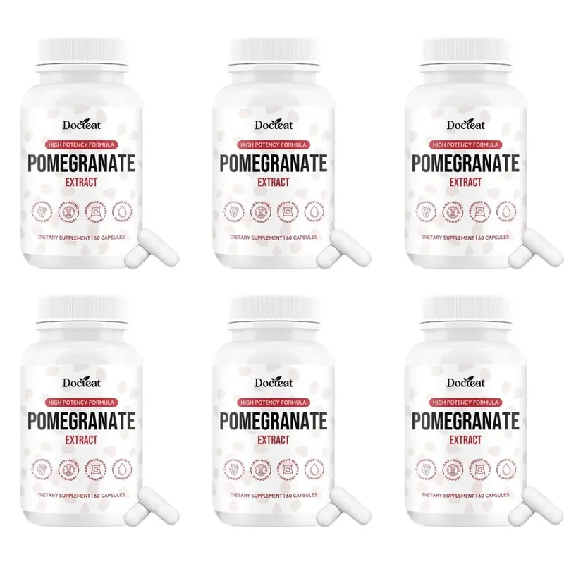 Docteat Cápsulas de Extrato de Fruta de Romã Elagitanino Antioxidante Defesa Suporte Imunológico e Equilíbrio Oxidativo 60 Cápsulas