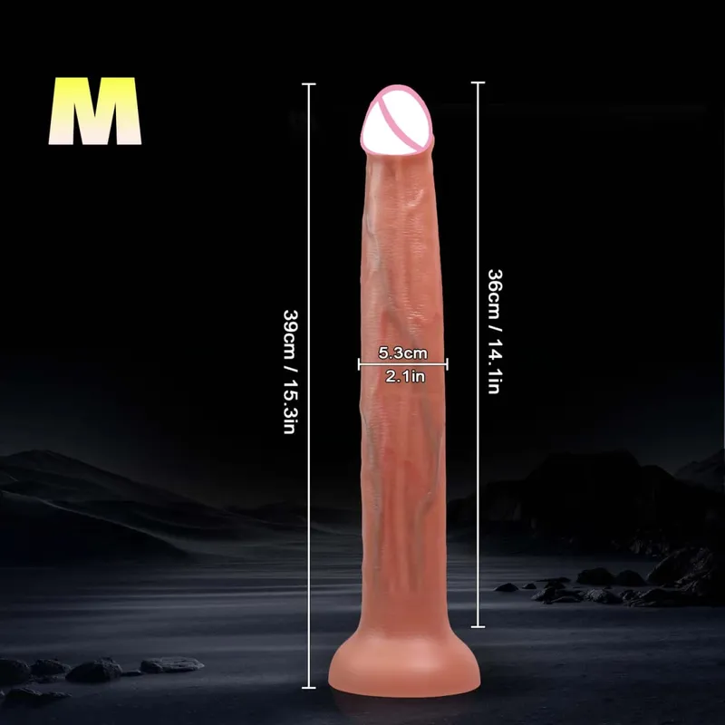 Pênis realista super longo com ventosa, masturbador macio, sensação de pele enorme, pau anal, brinquedo sexual para homens, mulheres e adultos, 3 tamanhos