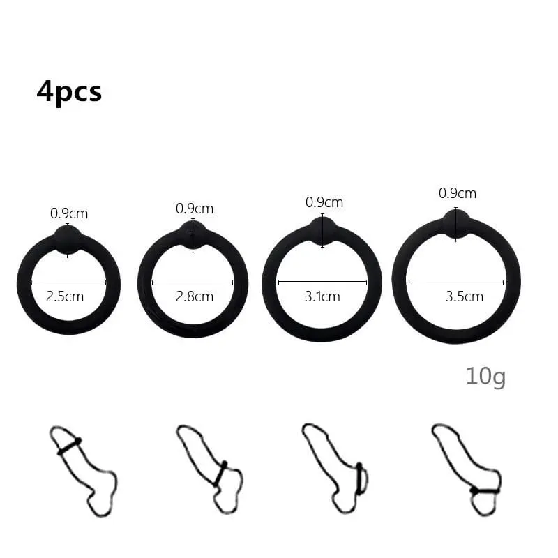 Anel peniano de silicone masculino, 3-8 peças, anel de ereção para atraso na ejaculação, brinquedos sexuais para homens, casais, estimulador de clitóris, anel peniano