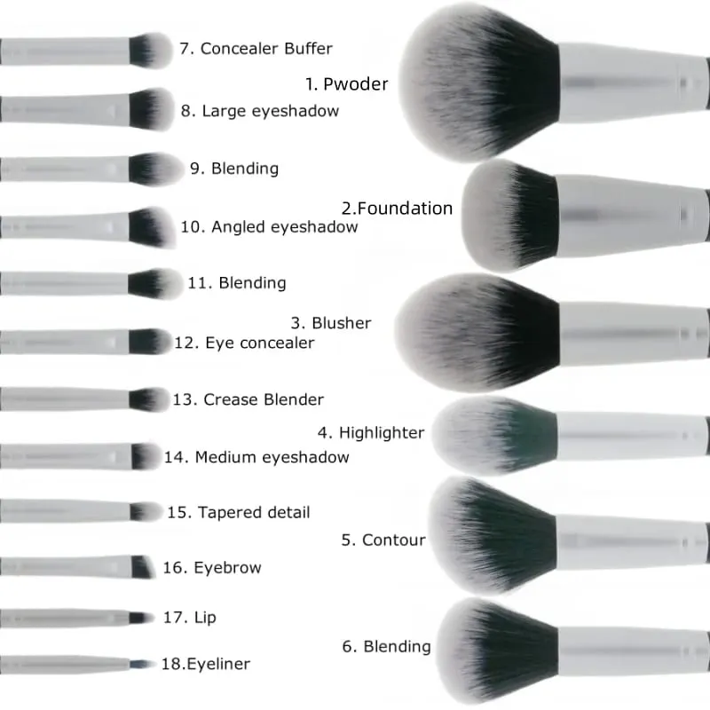 Conjunto de pincéis de maquiagem Sylyne Kit de pincéis de maquiagem profissional de 18 peças
