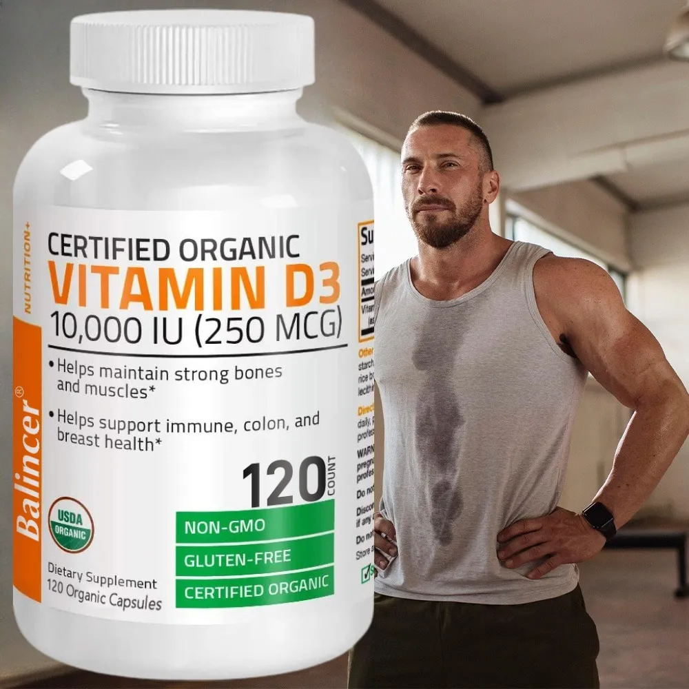 Vitamina D3 - Promove Função Muscular Saudável e Suporte Imunológico Ossos Fortes e Saúde do Sistema Nervoso 120 Cápsulas