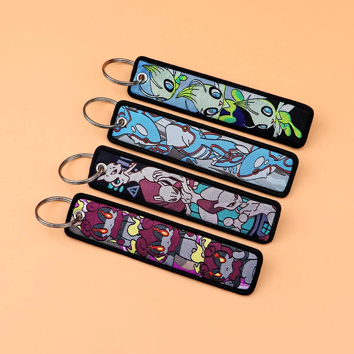 Chaveiro pokémon anime elf monsters, chaveiro para carros, mochila, porta-chaves, bordado, etiqueta, jet tag, acessórios, presentes, 1 peça