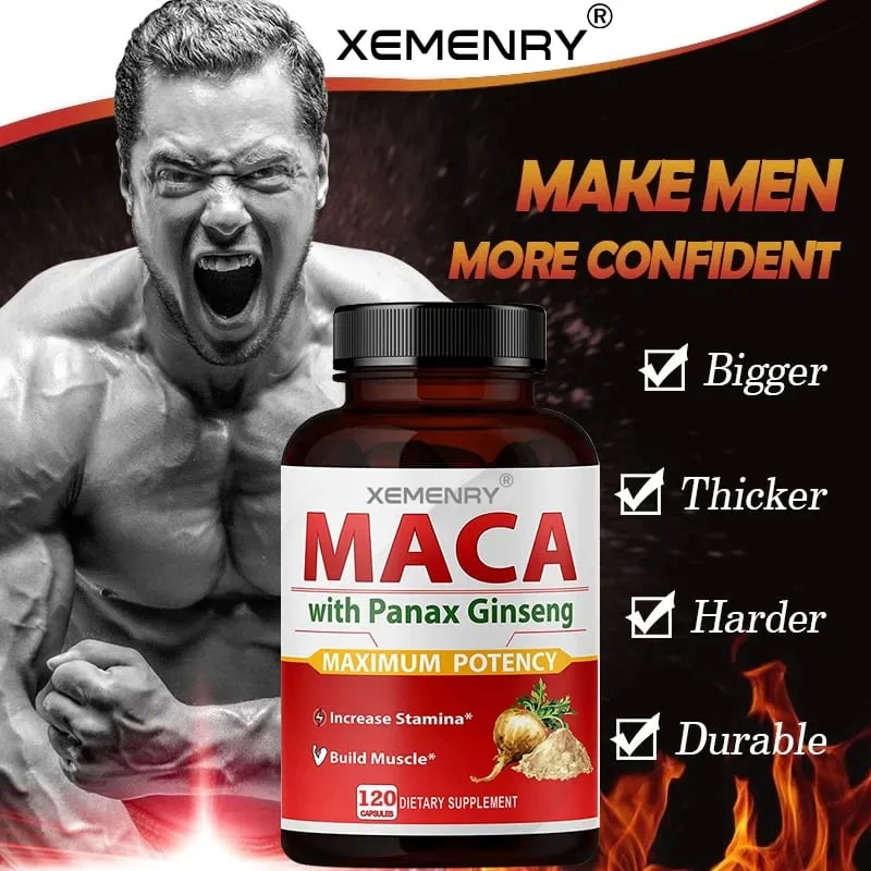 Cápsulas de Maca - Aumentam a Dureza do Tamanho Melhoram a Força Aliviam a Fadiga Maca Ginseng Natural
