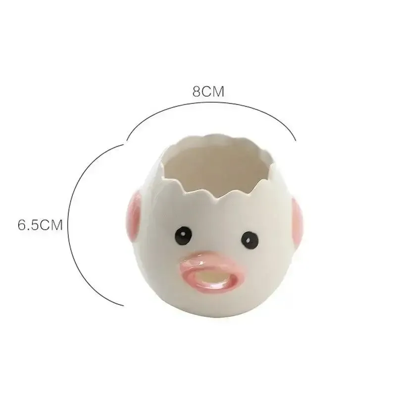 Engraçado pequeno pintinho separador adequado ovos gema branco separador cerâmica criativo dos desenhos animados ovos ferramentas de cozinha casa cozinhar acessório