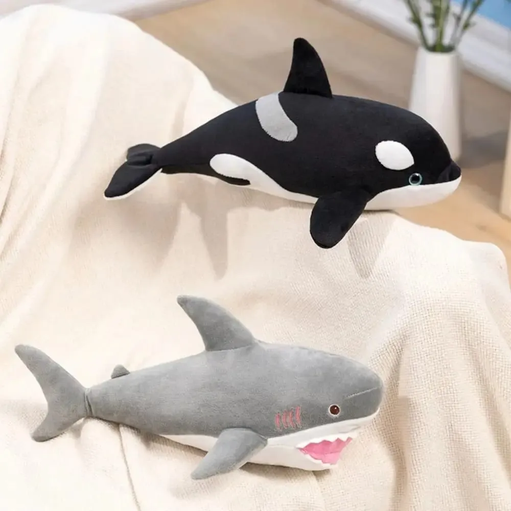 Animal Cartoon Simulated Killer whale Dolls PP Cotton Funny Great White Shark Plush Toys 32cm Kawaii Animals Plush Pillow