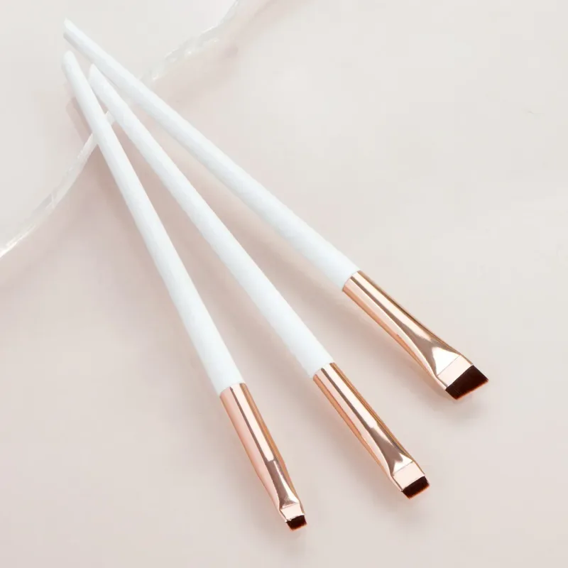 3 pçs/set Lâmina Pincel Delineador Pincel de Sobrancelha Portátil Plano Fino Delineador de Sobrancelha Contorno Pincéis de Maquiagem Cosméticos Ferramenta de Maquiagem de Beleza
