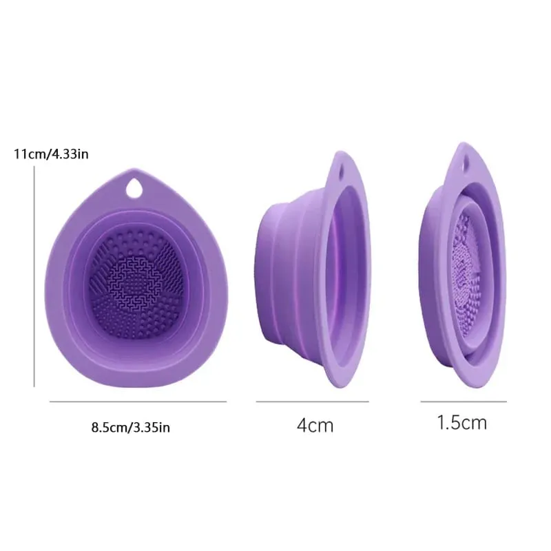 Escova de maquiagem de silicone limpador dobrável escova de cosméticos tigela de limpeza em pó puff beleza esponja tapete de lavagem escovas almofada de purificador