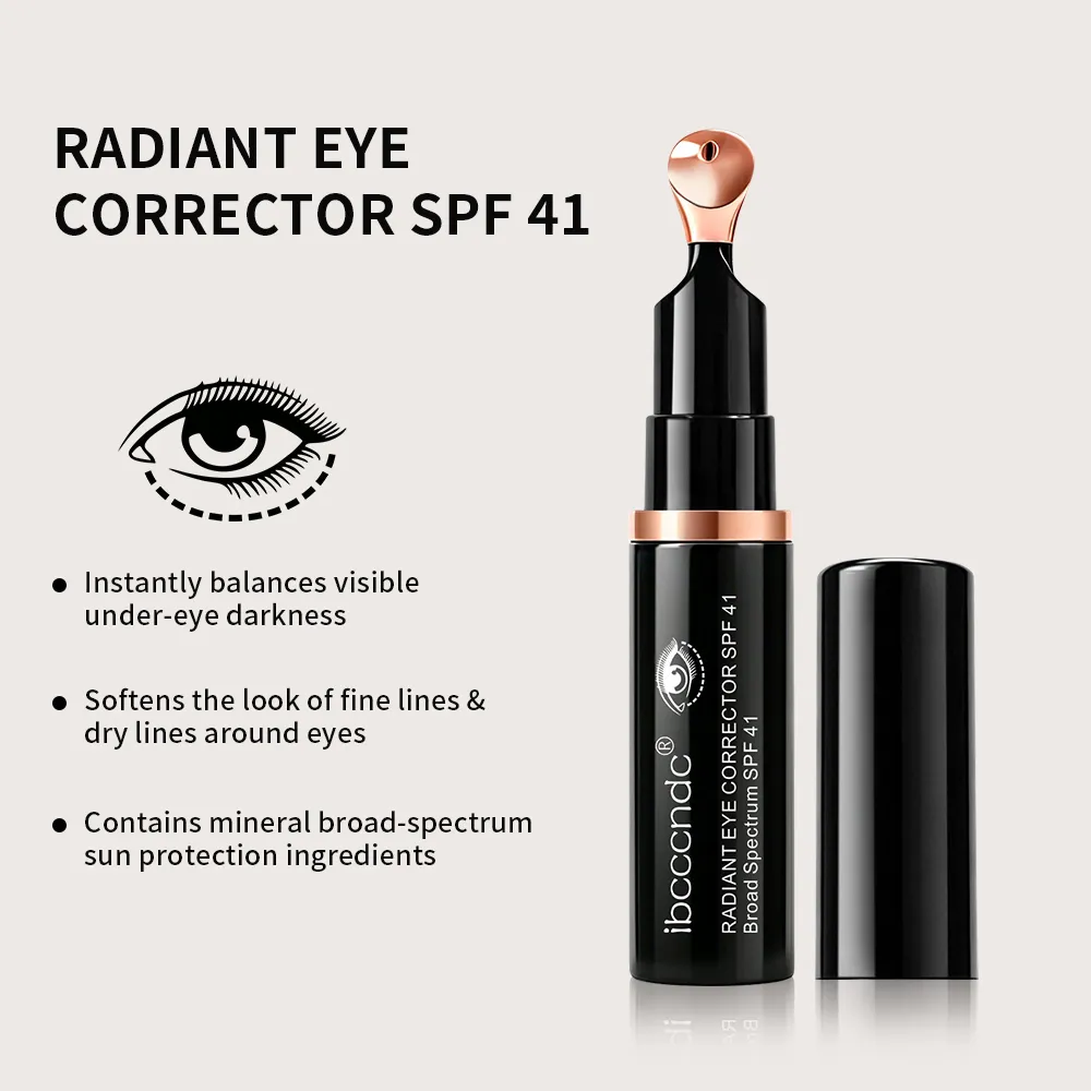 Corretor de olhos radiante, melhora a escuridão sob os olhos, alivia o inchaço dos olhos, hidratação profunda de longa duração, spf41, protetor solar, corretivo de olhos
