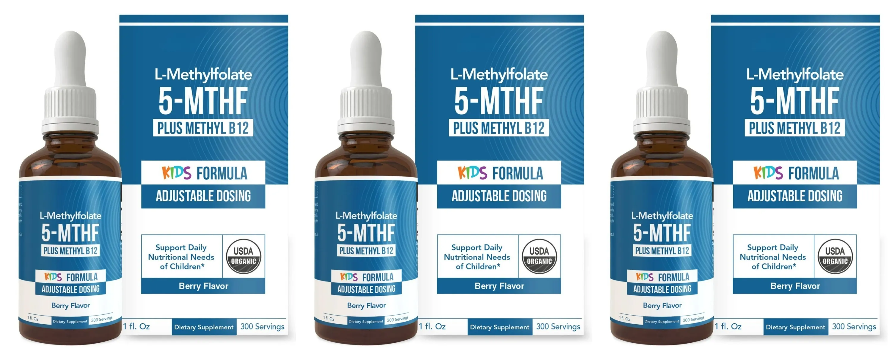 Gotas líquidas infantis de L-Metilfolato 5-MTHF com suporte de folato ativo de metil B12 1 fl oz USDA orgânico vegano não OGM — image 10