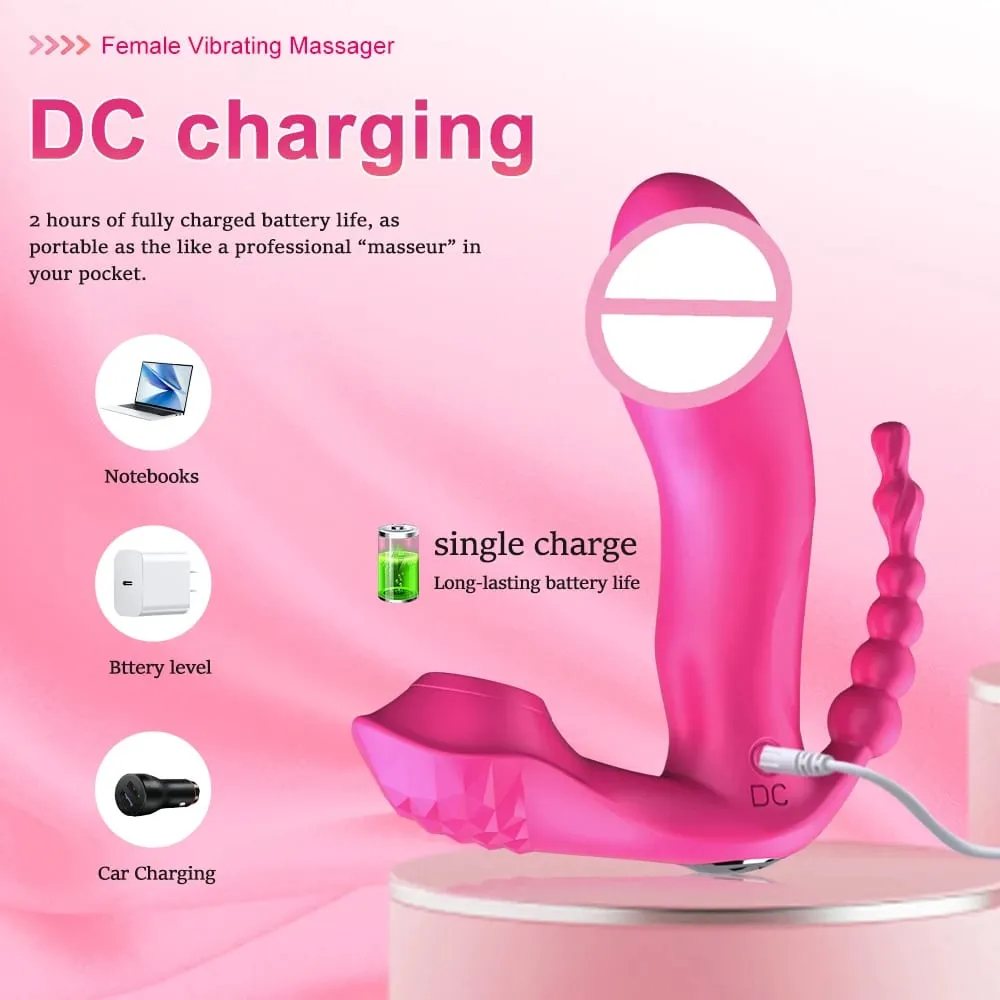 Vibrador de sucção poderoso feminino anal grânulo controle remoto sem fio estimulador clitóris vagina massageador brinquedos sexuais adultos para mulher