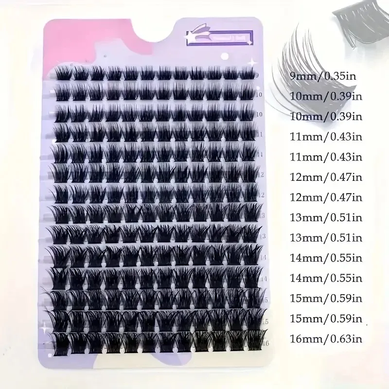 Extensões de cílios DIY de salão de beleza D Curl 9-16mm Misturado Natural Volume 3D Cluster Cílios para Festival de Casamento e Maquiagem Casual para os Olhos