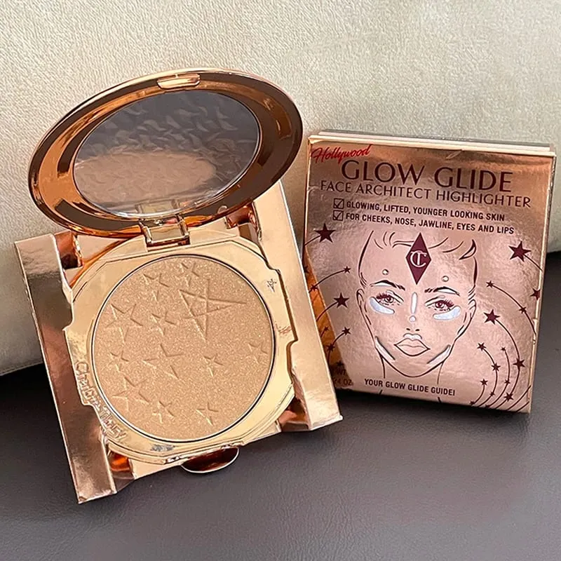 CT Configuração Spray Ilumina o Pó Compacto Dois Tons Coração Blush Hidratante Máscara Labial Destaque Escova Cabeça Maquiagem Essência