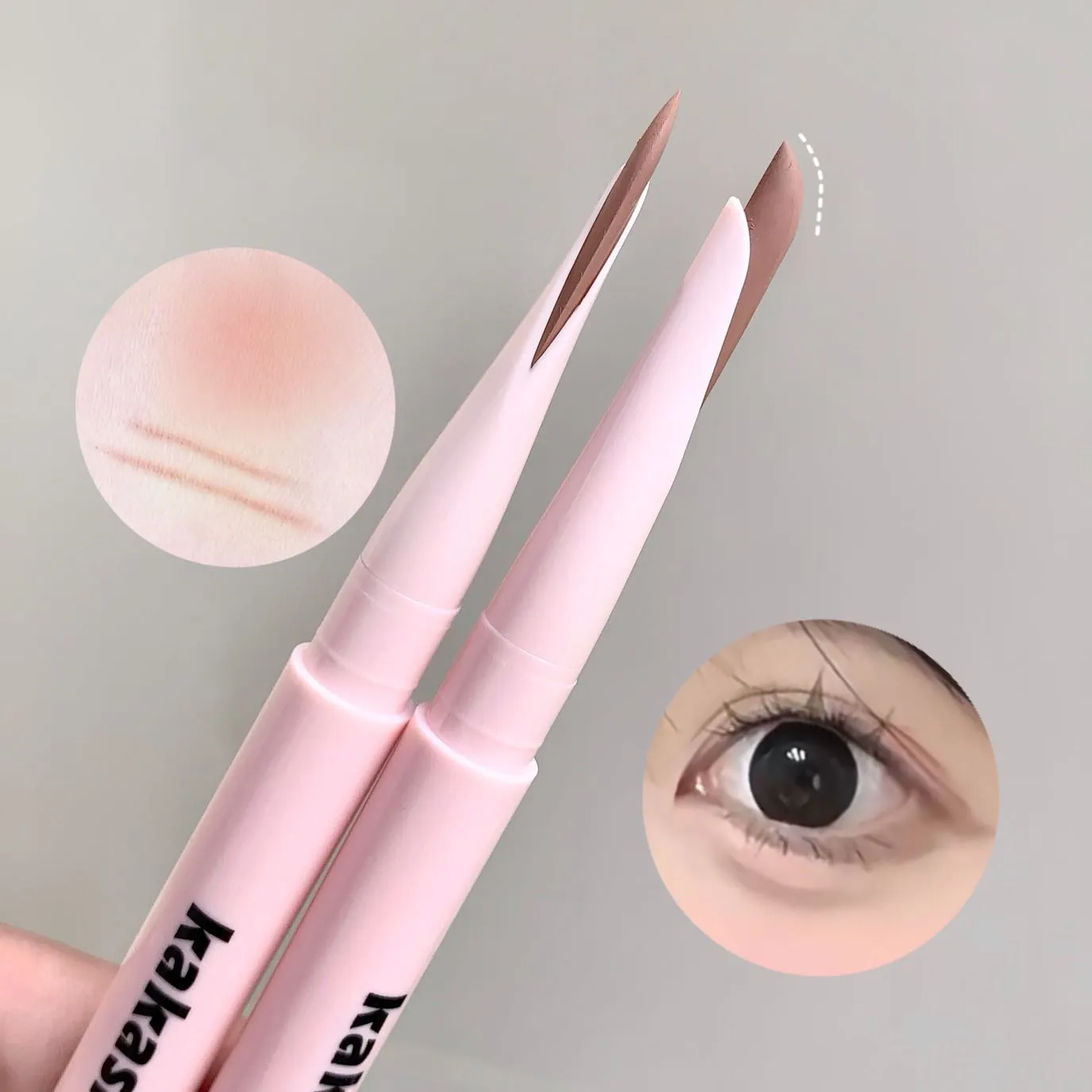 Caneta delineadora de seda em formato de meia lua, cabeça dupla para dormir, bicho da seda, diamante, glitter, fosco, aegyosal, creme iluminador para os olhos