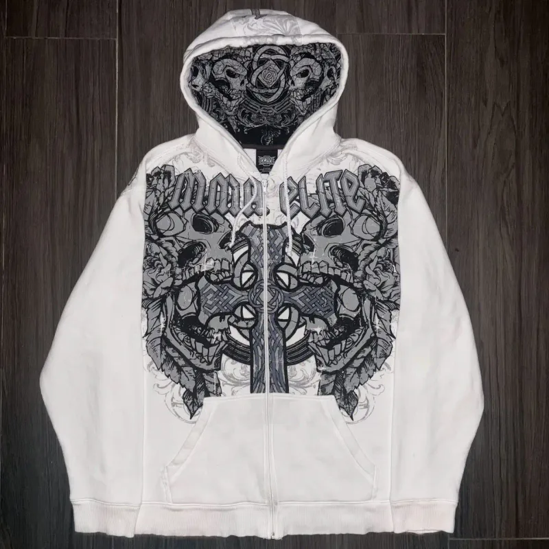 Y2K Retro Hoodie Men Printed Camouflage Pattern Pullover Sweatshirts High Street Hip Hop Streetwear Oversized Unisex Camo Hoodie