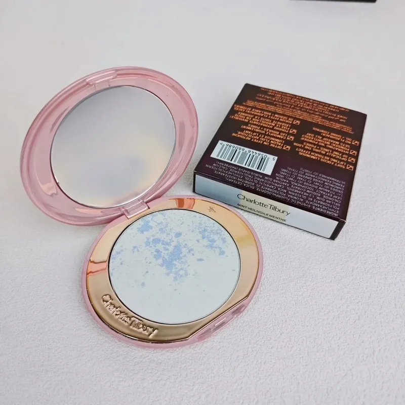 Charlotte Tilbury Airbrush Acabamento impecável Suavização de poros desfocados Maquiagem CT Edição limitada Disco de prata Configuração em pó cosmético