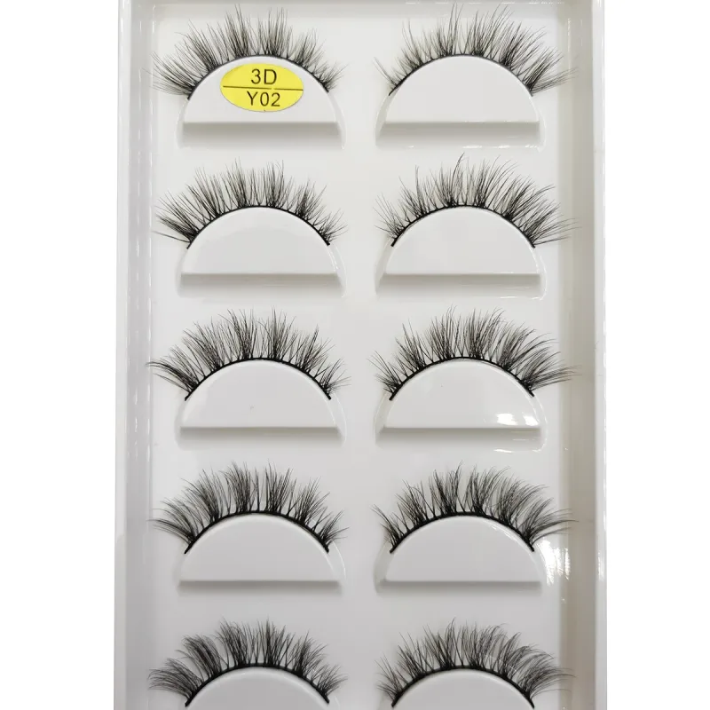 Natural 3d vison cílios postiços macios finos fofos cílios falsos maquiagem cílios beleza gato cilios 5 pares 15 estilos