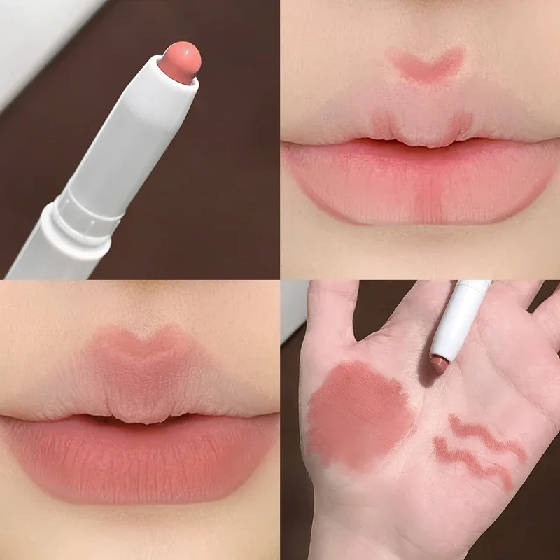 Lápis delineador labial fosco, à prova d'água, multiuso, suave, veludo, contorno labial, caneta modeladora, contorno labial rechonchudo, maquiagem duradoura
