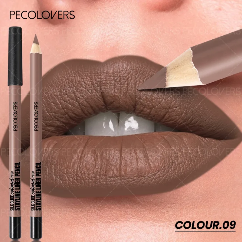 Delineador labial fosco, segundo contorno labial, lábios volumosos e charmosos, sem secagem, cosméticos labiais à prova d'água, adequados para iniciantes