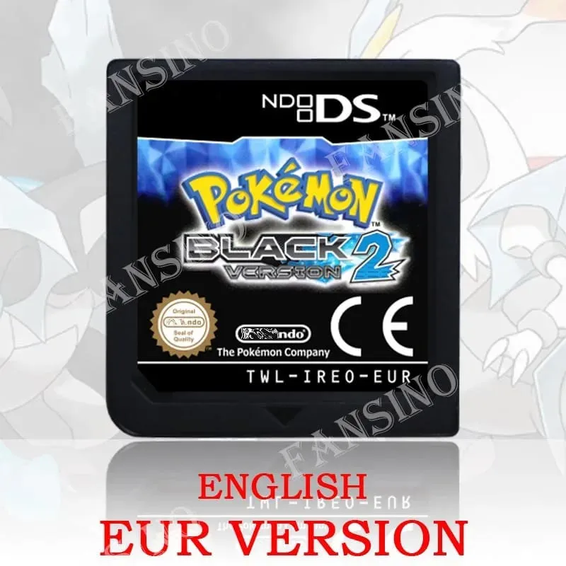 (USA EUR AUS) Pokemon Black White 1/2 Version High Quality Authentic 1:1 Replica DS Video Game Cartridge For DS 2DS 3DS Console