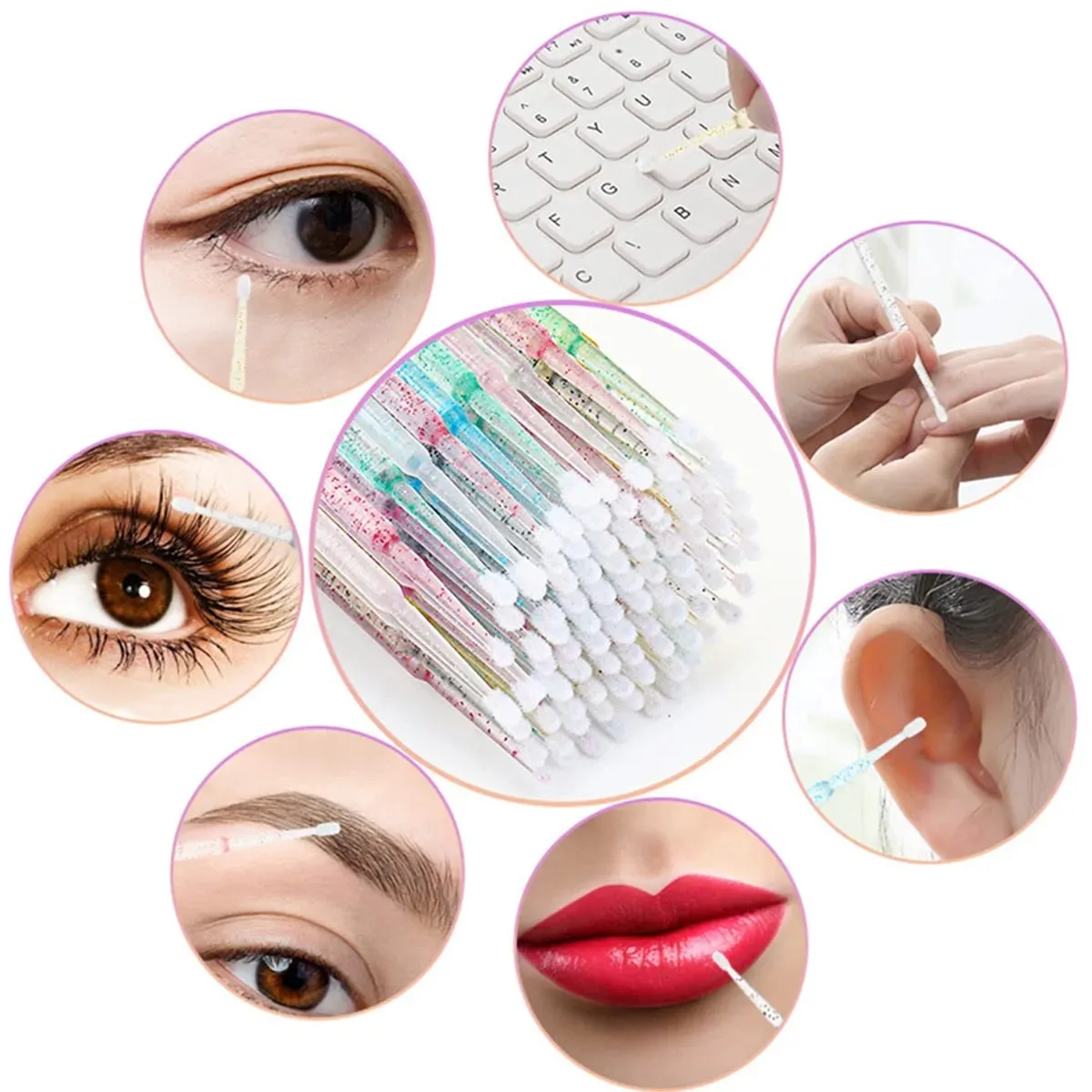500/1000PCS Eyelash Brushes Crystal Swab Microbrushes Eyelash Extension Brush Grafting Lash Removing Applicators Makeup Tool — image 4