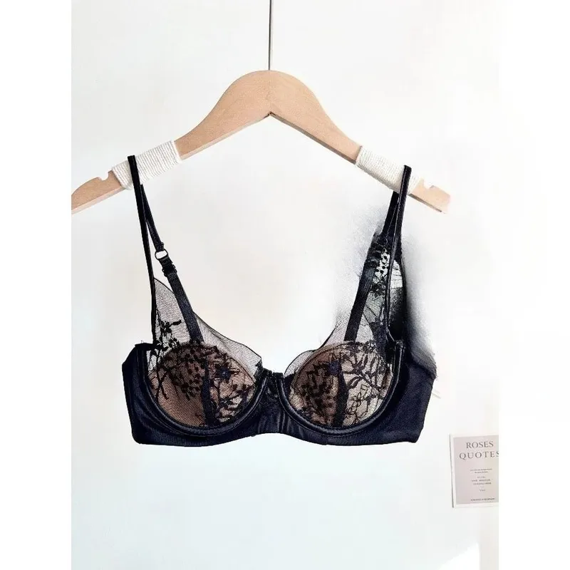 Women Lace Bra Panty Set Soft Underwire Thin Cup Push‑Up Support Intimates Lingerie Suit For Small Bust 32‑38 Fashion Underwear — image 15