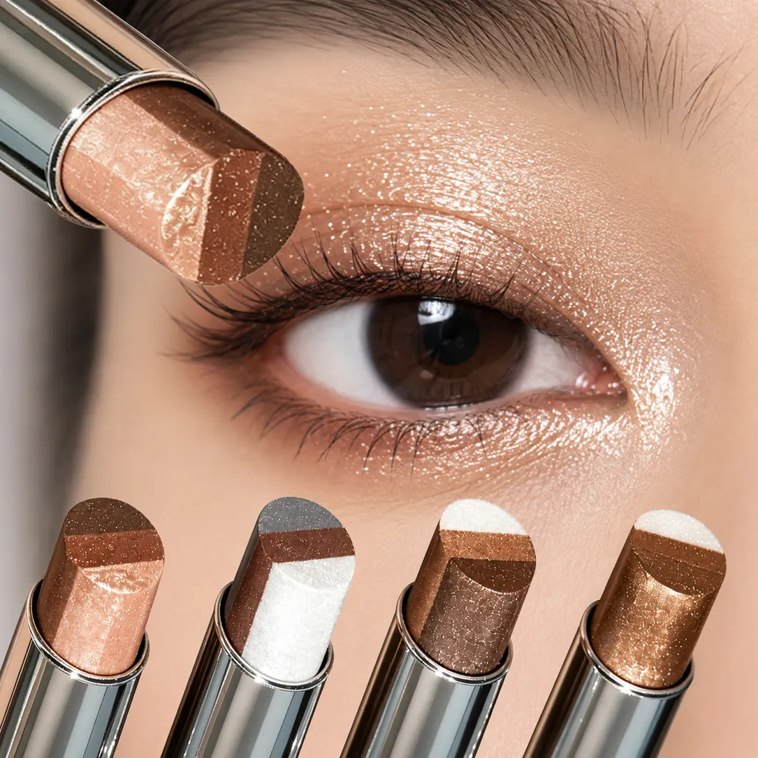 Sombra em bastão perolado gradiente em 3 cores, à prova d'água, brilho macio, brilho, aegyo sal, iluminador, sombra para os olhos, maquiagem
