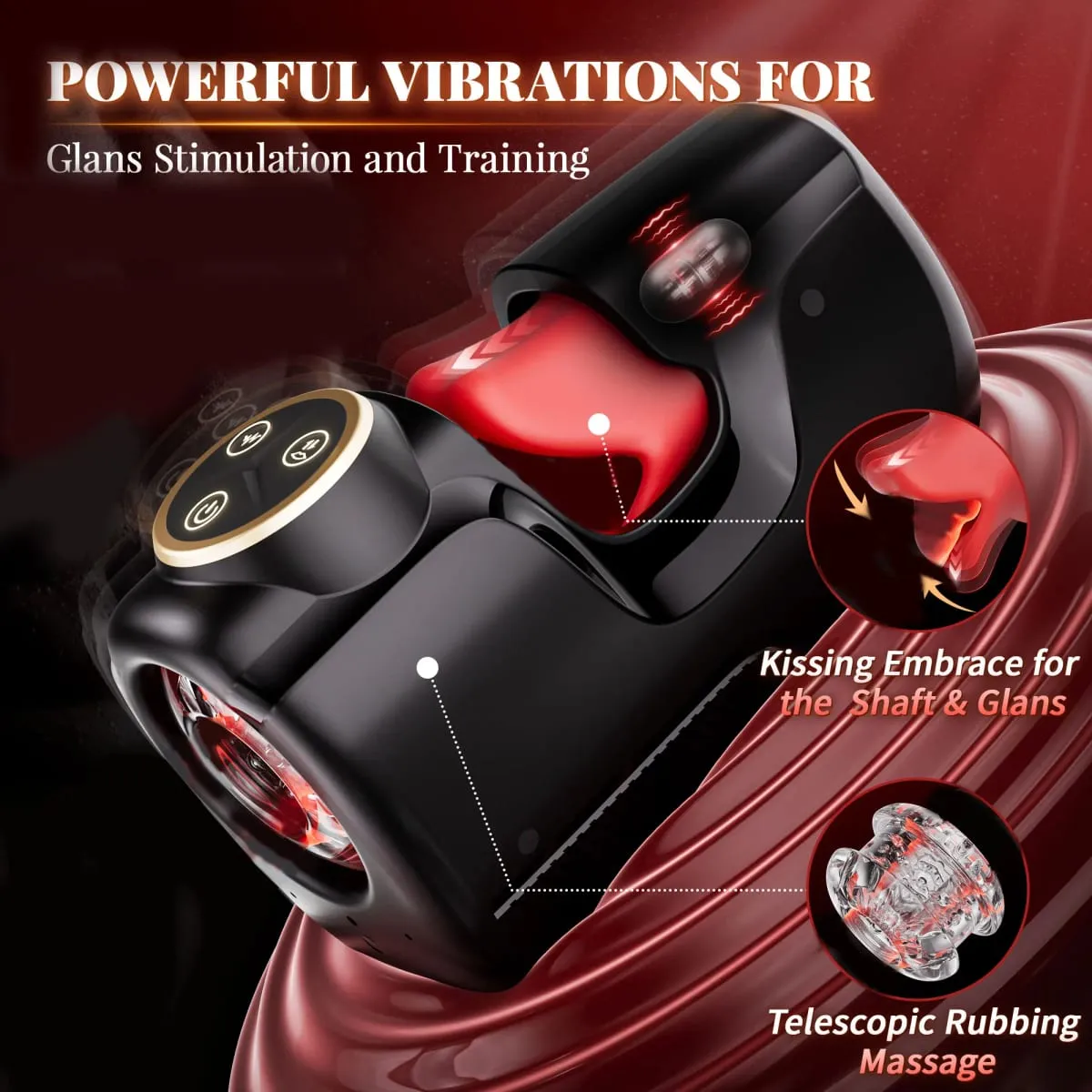 Empurrando masturbador masculino sugando máquina de boquete pênis treinamento vibrador glans estimulador masculino Stroker brinquedo sexual para homens