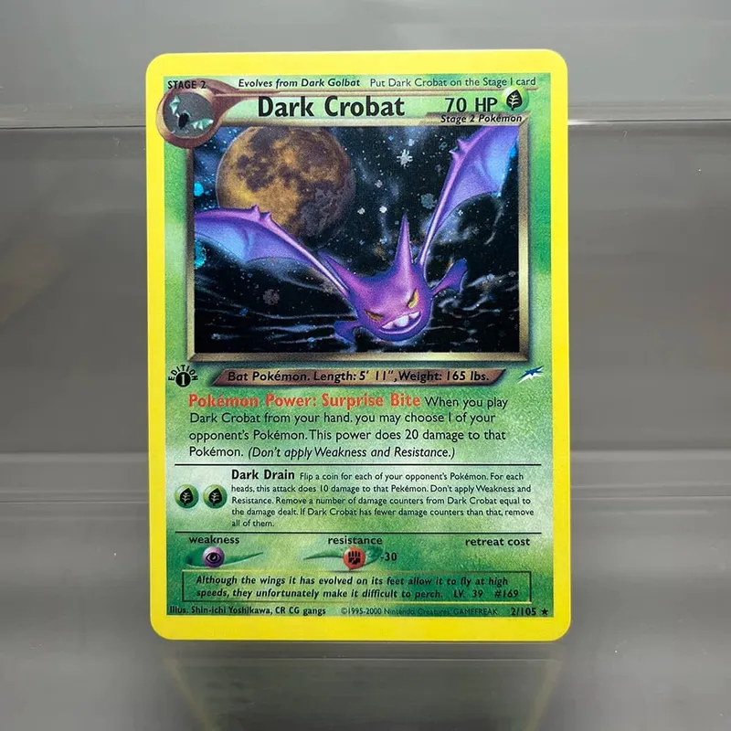 Neo destino charizard ptcg cartão de coleção única 1ª edição 1996 tyranitar gengar cartão pkm cartões proxy brinquedos presentes