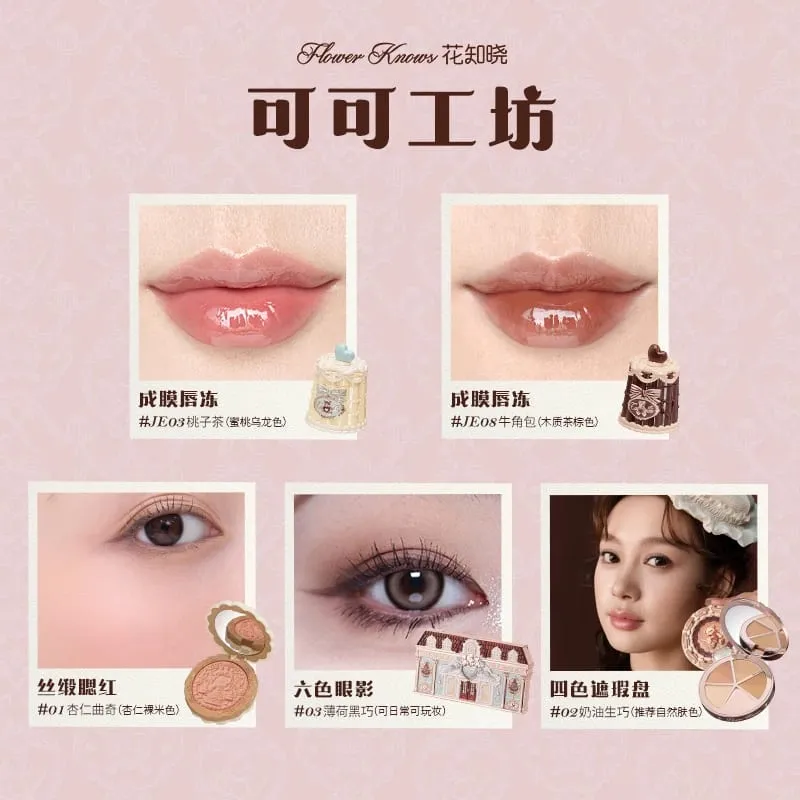 Flower Knowledge Querida Urso Biscoitos Maquiagem Lip Glaze Blush Sombra Corretivo Conjunto de 5 peças