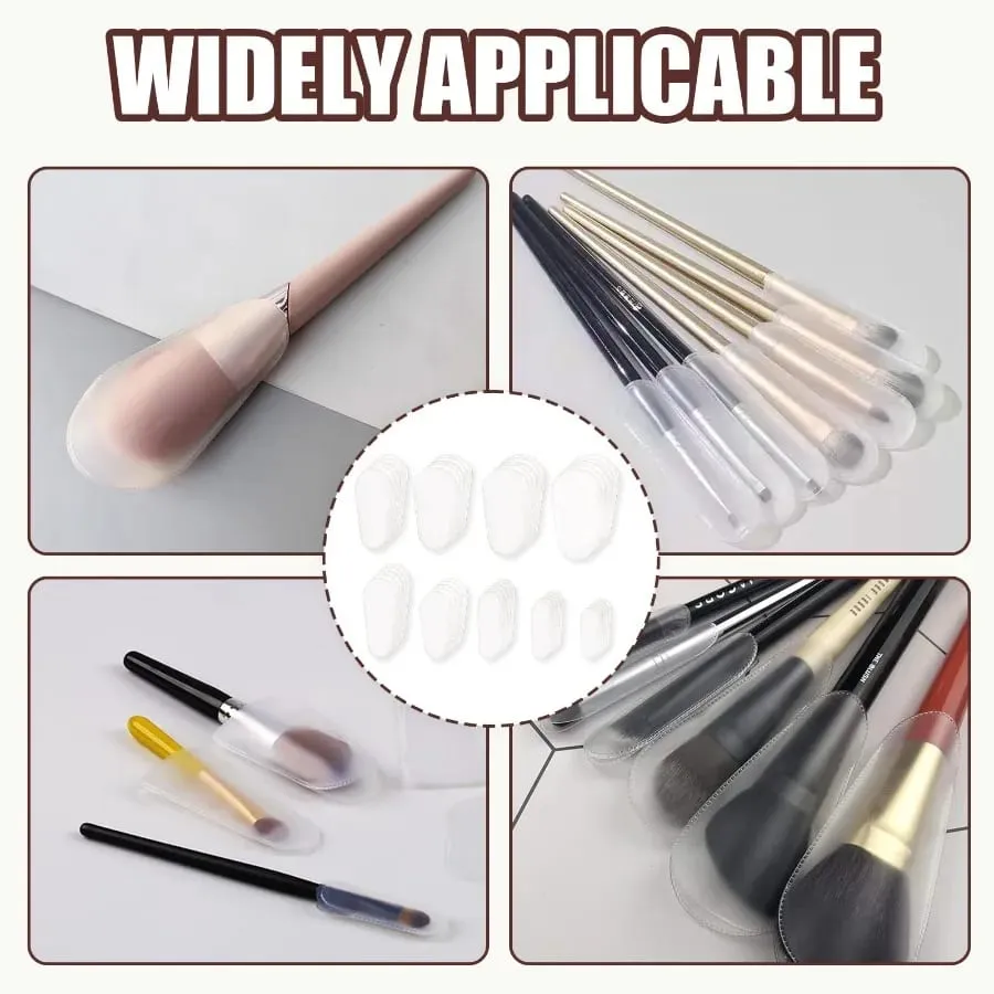 18 pçs/set Pincel de Maquiagem Capa Protetora Contra Poeira 9 Tamanho Universal Fit Transparente Saco De Armazenamento para Pincéis de Maquiagem Capa de Proteção de Cerdas À Prova D 'Água