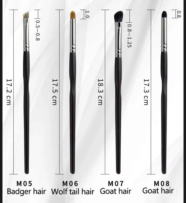 4 pçs pincéis de maquiagem de sombra de olho de cabelo animal sombra de olho sobrancelha compõem escova mistura vinco corretivo ferramentas básicas de beleza acessórios