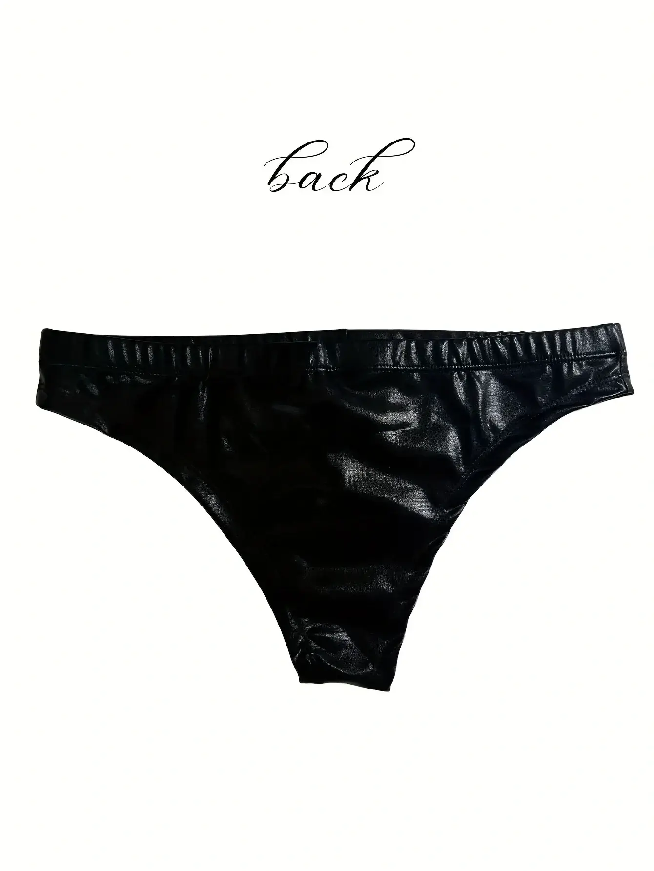 1Pc men's PU leather triangle underwear, sexy triangle underwear, boxing fitness, suitable for costume parties, sweet gift 3256809313293784