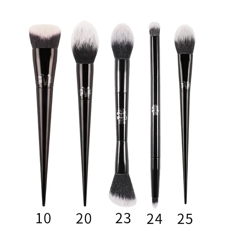 Kat Von D Conjunto de pincéis de maquiagem e kit para base, blush, destaque, corretivo, escultura em pó, sombra, pincel de maquiagem de marca KVD
