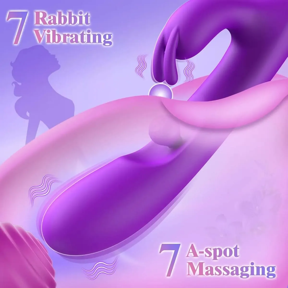 G Spot Rabbit Vibrator 3 in 1 360° Rotation Powerful Clitoral Stimulator Soft Silicone Adults Product Sex Toy for Women Couple