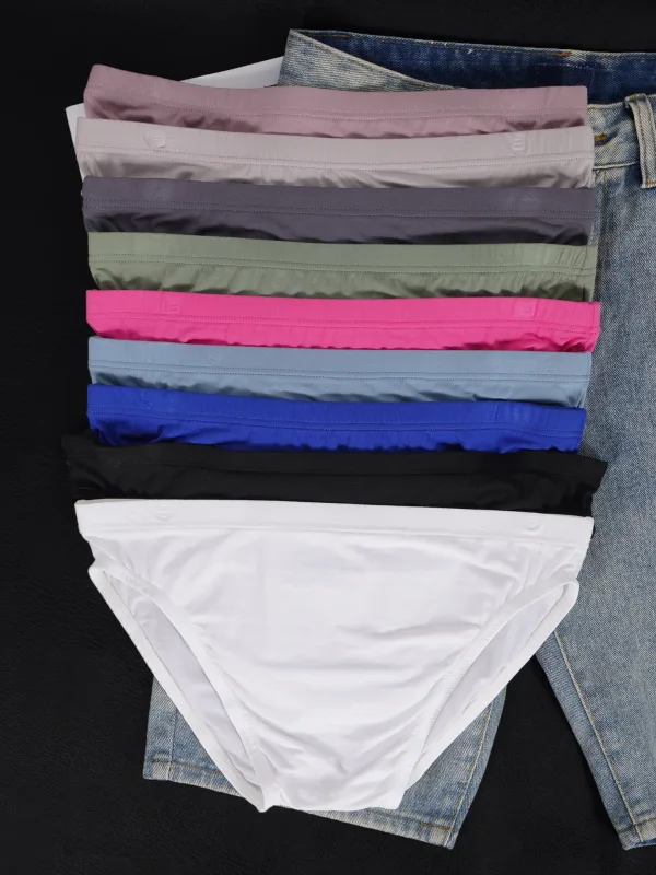 Cuecas masculinas ultrafinas e nuas, cintura baixa, alta elasticidade, respirável, bolsa convexa 3D