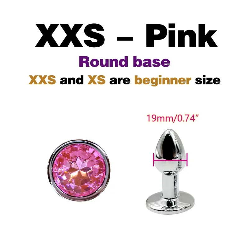 Plugue anal de metal com base de gema, plugue anal de 5 tamanhos para iniciantes e especialistas, massagem em ponto g, casais femininos/masculinos, brinquedos sexuais adultos