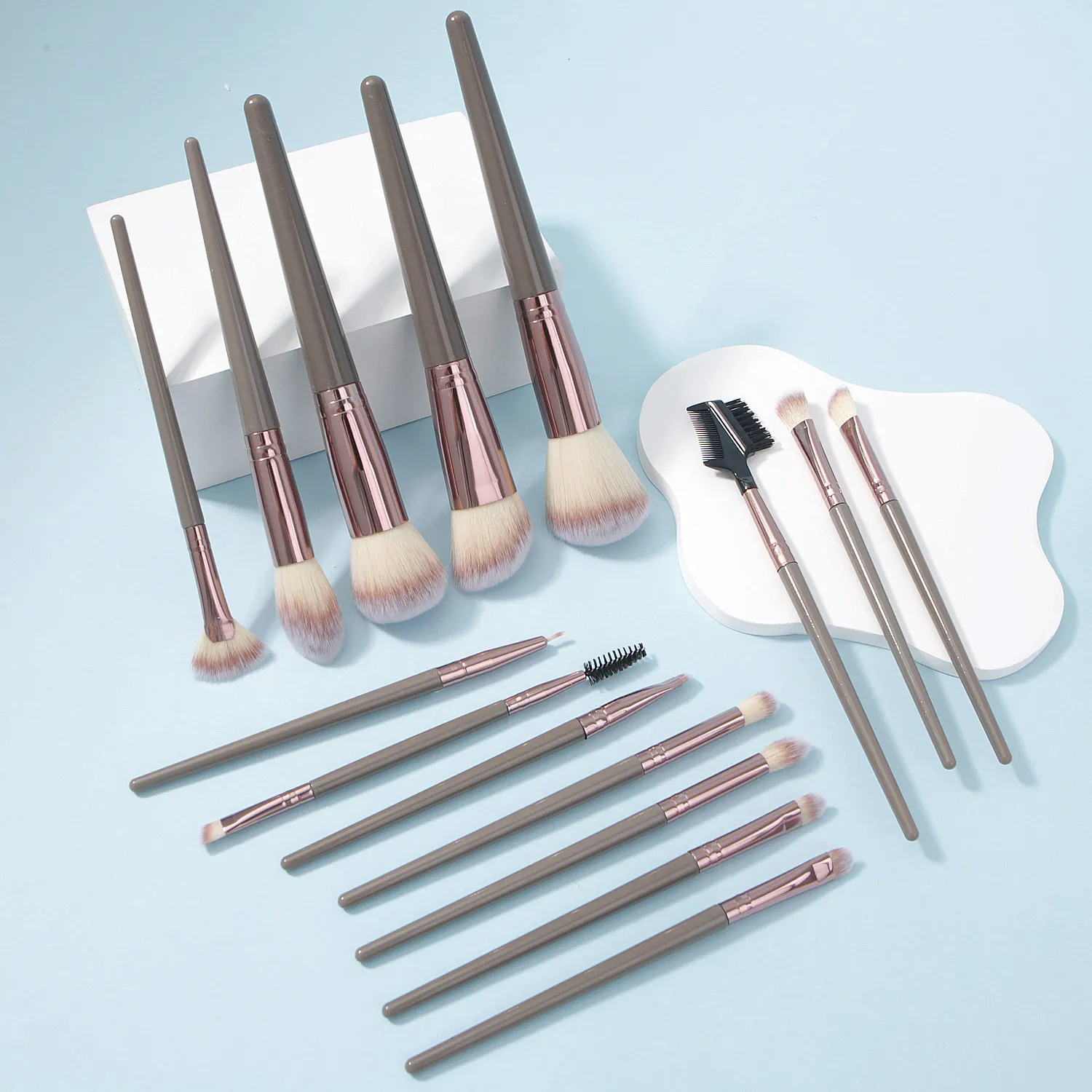 Conjunto de pincéis de maquiagem, 20 peças, fibra sintética macia, base, sombra, blush, pó, contorno, ferramenta de beleza