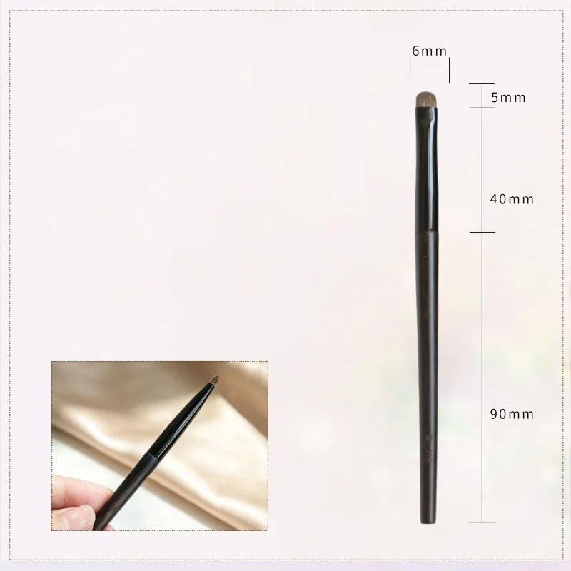 1pc profissional artesanal compõem escova esfumaçado sombra de olho mancha escova macia doninha lynx cabelo ébano madeira lidar com pincéis de maquiagem