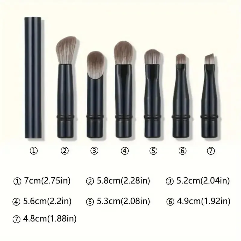 6 pçs mini pincéis de maquiagem de viagem conjunto com caixa portátil cosméticos pó fundação blush mistura corretivo compõem pincéis conjunto — image 6