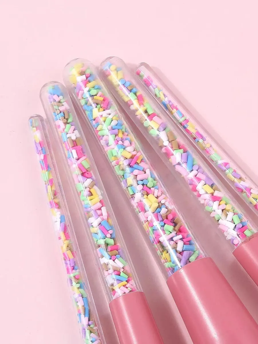 5 件裝粉紅色化妝刷套裝柔軟化妝刷套裝適用於臉部眼部化妝初學者日常美容化妝工具