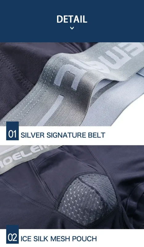 Bala roupa interior separada masculina ventilada verão cuecas secas saco de seda gelo boxers saudáveis