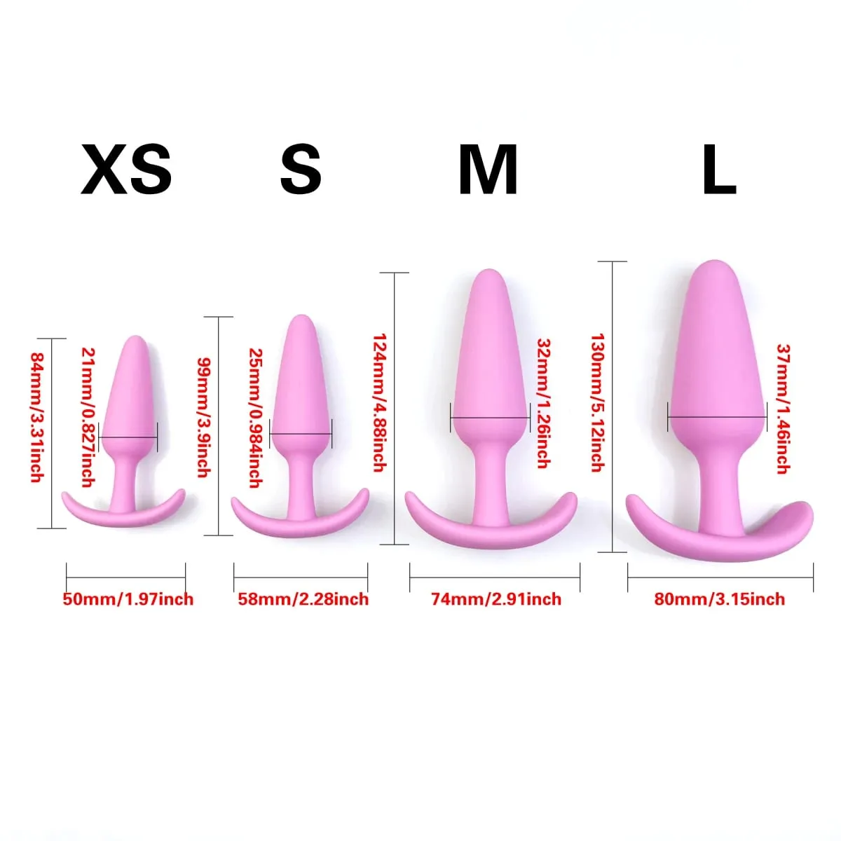 Four different sizes of silicone plugs Prostate massage anal dilators adult masturbation sexual health adult couples sex toy