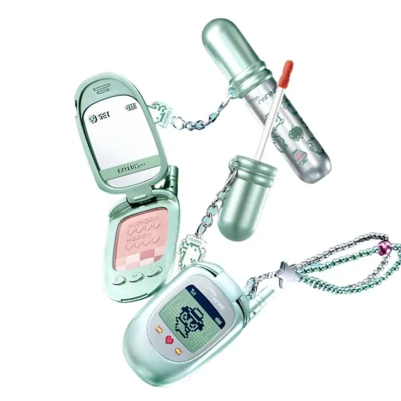 Little Ondine Conjunto de presente de maquiagem multiuso, creme bálsamo labial, delineador, lápis de sobrancelha e pó de configuração, coleção de beleza