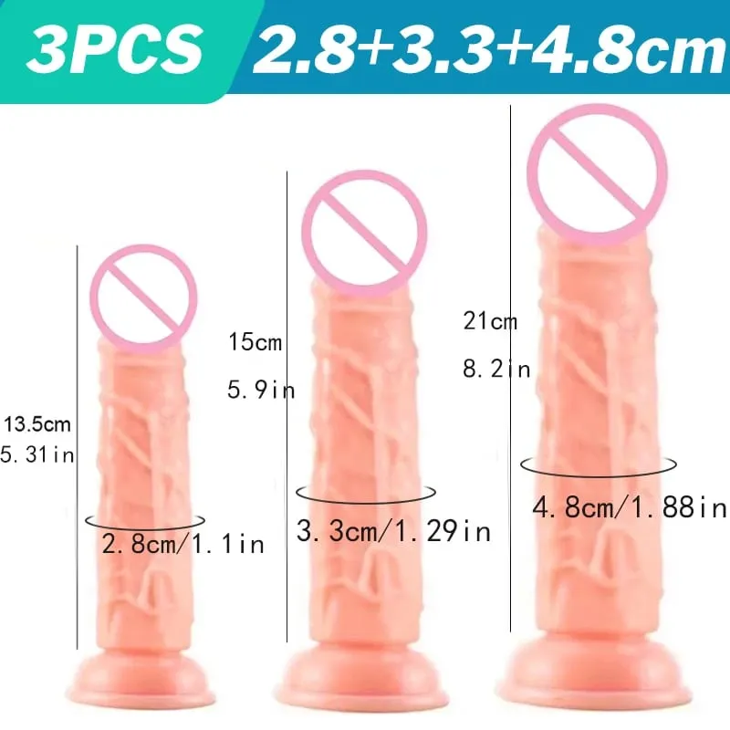 Realistic Flesh Colored Silicone Dildo with Suction Cup Soft Butt Plug Adult Sex Toy for Women And Men Realistic Soft Dildo